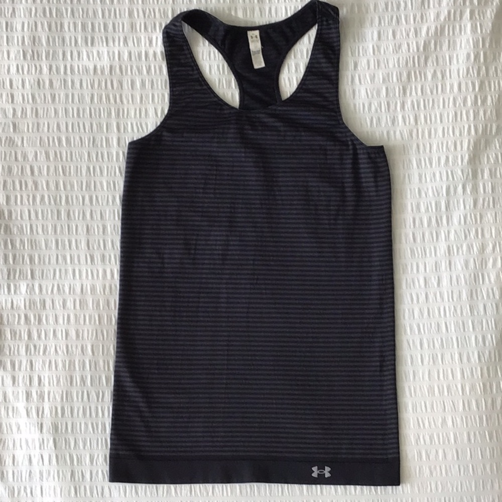Under Armour Black Striped Tank Top,size medium